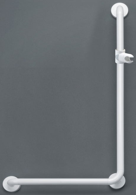 Alva Varia Haltegriff 90 mit Brausehalter,100,5x60,5cm,bis 150kg,Weiß - AQBFVAHG90.1W