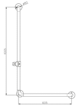 Alva Varia Haltegriff 90 mit Brausehalter,100,5x60,5cm,bis 150kg,Weiß - AQBFVAHG90.1W