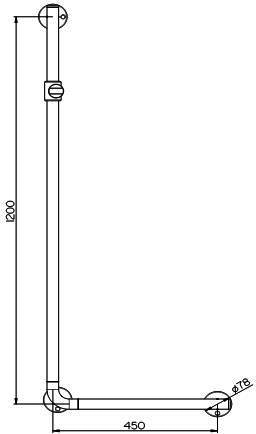 Alva Varia Haltegriff 90 mit Brausehalter, 119x43,5cm,bis 130kg,Chrom - AQBFVAHG90.2C