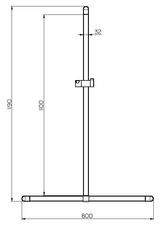 Alva Varia Handlauf T-Form mit Brh. 119x80cm, bis 130kg, Aluminium Chrom - AQBFVAHL80AC