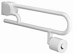 Alva Varia Klappgriff 74cm mit Toilettenpapierhalter, bis 100kg, Weiá - AQBFVAKGRH74W