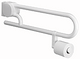 Alva Varia Klappgriff 64cm mit Toilettenpapierhalter, bis 100kg, Weiß - AQBFVAKGRH64W