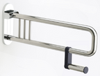 Alva Varia Klappgriff 75cm mit Toilettenpapierhalter, bis 130kg, Chrom - AQBFVAKGRH75C