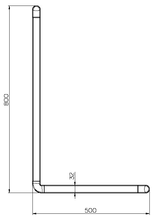 Alva Varia Wandhaltegriff 90 reve. 80x50cm, bis 130kg, Aluminium Chrom - AQBFVAWHG90.1AC