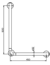 Alva Varia Wandhaltegriff 90 reversibel, 60x45cm, bis 130kg, Chrom - AQBFVAWHG90.1C