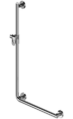 Alva Varia Haltegriff 90 mit Brausehalter, 119x43,5cm,bis 130kg,Chrom - AQBFVAHG90.2C