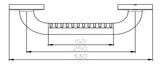 Alva Varia Wandhaltegriff 25cm bis 150kg, Weiß - AQBFVAWHG25W
