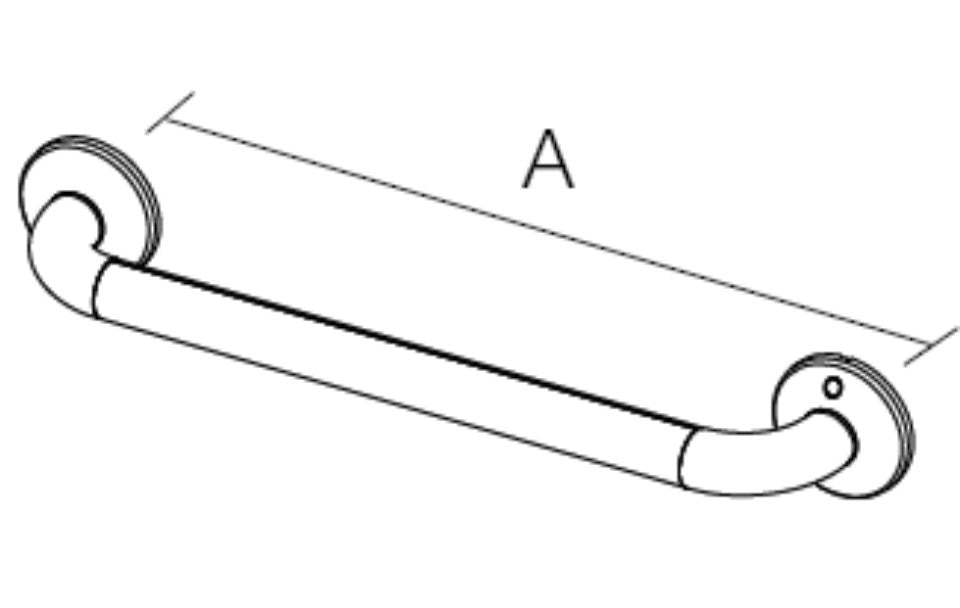 Alva Varia Wandhaltegriff 45cm bis 130kg, Edelstahl Satiniert - AQBFVAWHG45E