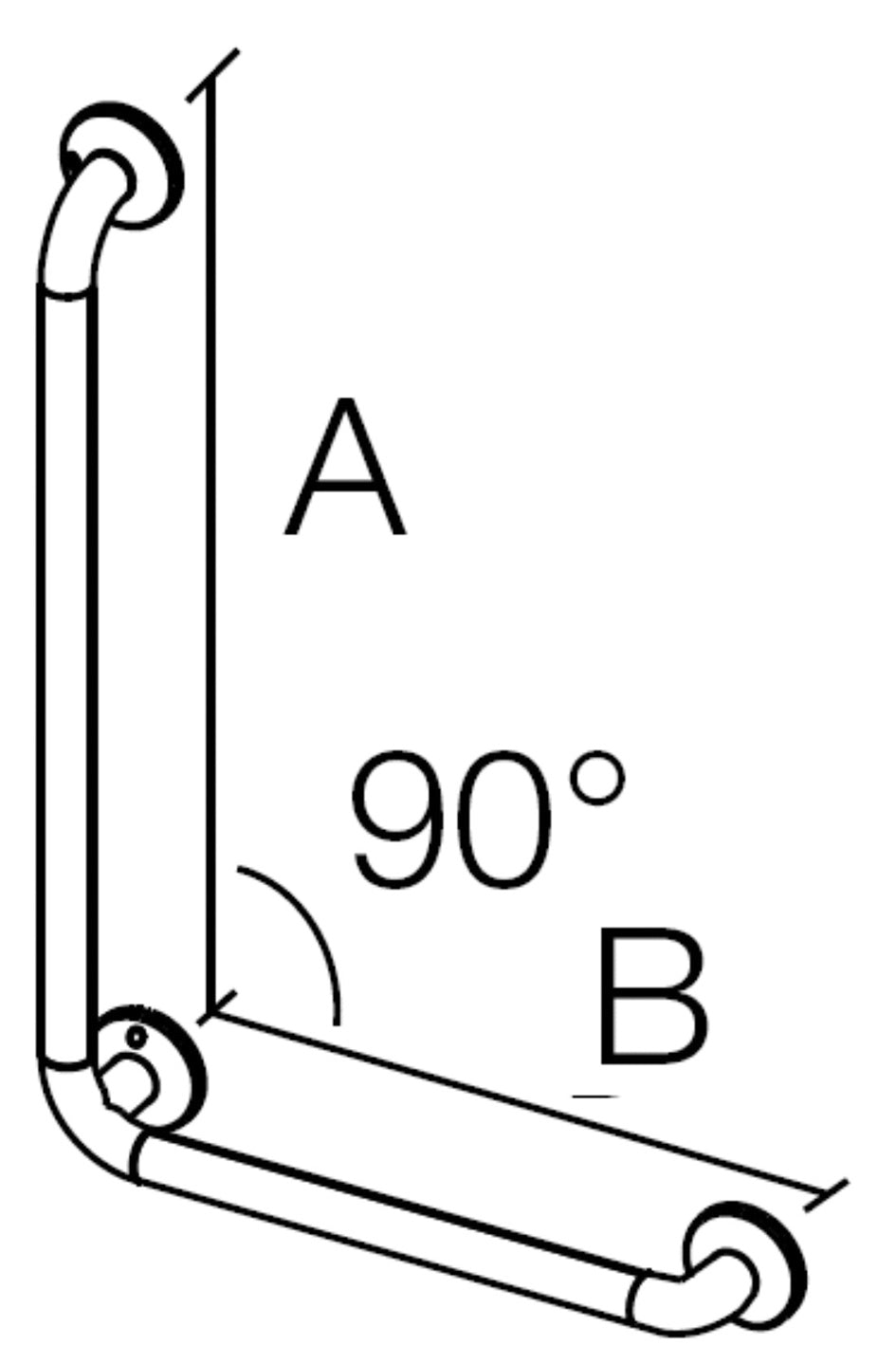 Alva Varia Wandhaltegriff 90 reve. 70x45cm, bis 130kg, Edelstahl Satiniert - AQBFVAWHG90.1E