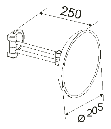 Alva Varia Kosmetikspiegel 2,5-fach unbeleuchtet, d 20,5cm, Gelenkarm, Chrom - AQBMVAKSP5