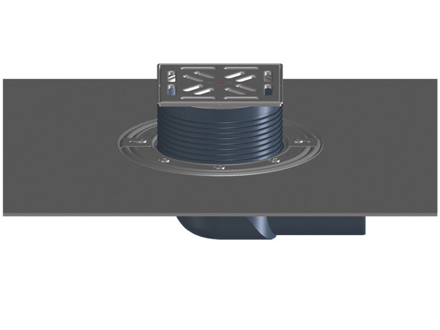 HUTTERER & LECHNER HL5100TH Balk. u. Terr.abl. DN75 waagr., Bitumen, GK, 145x145mm/138x138mm   – HL5100TH