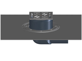 HUTTERER & LECHNER HL5100TH Balk. u. Terr.abl. DN75 waagr., Bitumen, GK, 145x145mm/138x138mm   – HL5100TH