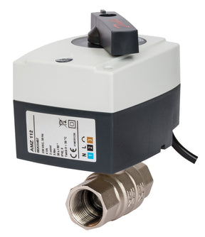 Alva Motorkugelhahn 1" 2-Weg 230V m.Hilfskontakt, kvs 70, max. 110C - ALMKH2.1