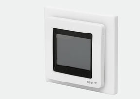 DANFOSS DEVIreg Touch, reinweiß RAL 9010 Uhrenthermostat mit Rahmen   – 140F1064