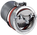Alva Energiesparzugregler d 130 mm, m. Explosionsklappe, Edelstahl - ALZUGEX130
