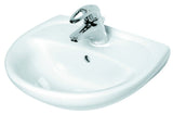 Alva Una Handwaschbecken 50x41cm, mit Hahnloch, Weiß - AQHWB50