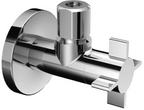 Alva Varia Design-Eckventil 1/2" mit Rosette, Griff mit 4 Wings, Chrom - AQARVADEV2