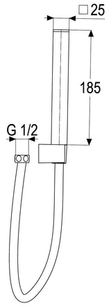 Alva Aura Wannenset m. Wandhalter Brauseschl.125cm,Stabhandbrause,Chrom - AQARAUWS