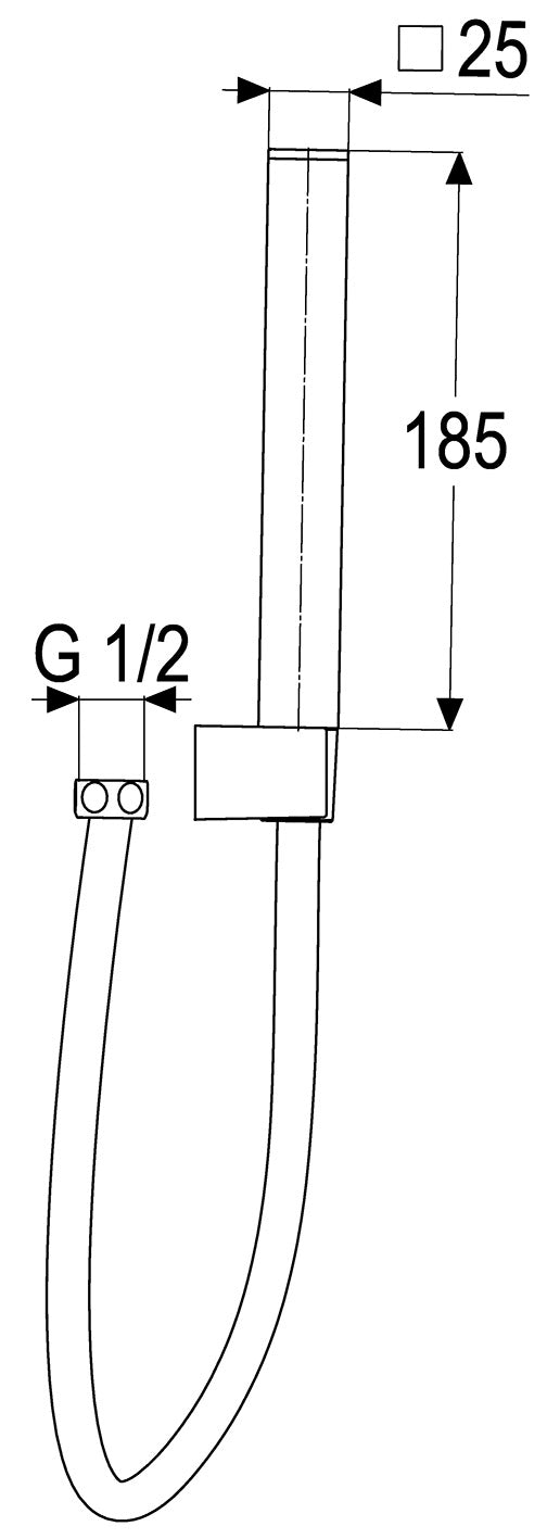 Alva Aura Wannenset m. Wandhalter Brauseschl.125cm,Stabhandbrause,Chrom - AQARAUWS