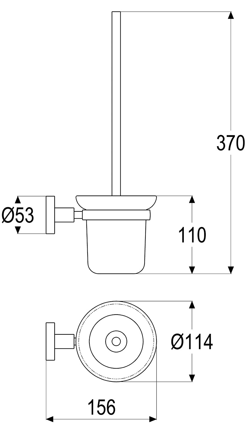 Alva Una Toilettenbürstengarnitur mit Kristallglas satiniert, Chrom - AQBG