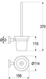 Alva Una Toilettenbürstengarnitur mit Kristallglas satiniert, Chrom - AQBG