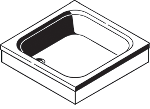 Alva Una Strukturtr„ger inkl. Brausetasse 90x90x16cm, AQBT90 - AQBT90ST