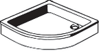 Alva Una 1.0 Strukturträger inkl. Rund- tasse 90x90x6,5cm, R55, AQRBT90F1 - AQRBT90F1ST