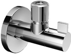 Alva Varia Design-Eckventil 1/2" mit Rosette, Griff mit 1 Wing, Chrom - AQARVADEV1