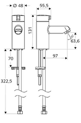 Alva Standventil Kaltwasser MODUS K, HD-K - Hochdruck Kaltwasser / vorgemischtes Wasser, Standventil, G 3/8 IG, chrom - AQARVASV