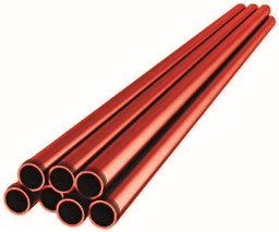 Gewinderohr geschweißt EN 10255-M S195T, RAL3000 gerieft 5/4 (42,4x3,2mm) - GRYG32BRAND