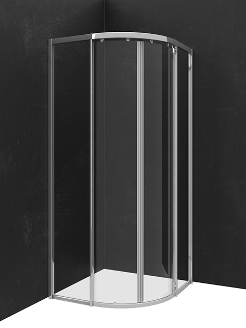 PALME Palme Drive 1.0 Runddusche 4-tlg. 90x90cm, Radius 55, Glas H1, silber  – DXR490N/H1/20