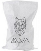ALVA PP Gewebesack weiss 60x120 cm mit ALVA Wolf bedruckt