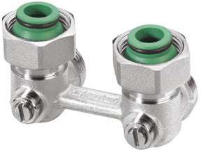 Alva Hahnblock Zweirohr Eck 3/4" 50mm, absperrb., mit Konuseinlegeteil - ALKHBE3/4