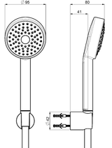 Alva Varia Wannenset, HB 1-fach Wandhalter, Brauseschl. 125 cm, Chrom - AQARVAWS1.2