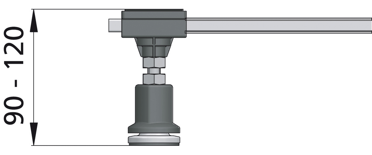 Alva Era Brausetassenfußgestell für BT 80x75 bis 100x100cm, VB: 9-12cm - AQBTERBTF1