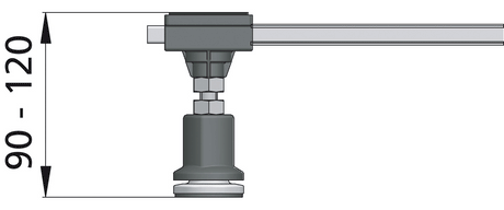 Alva Era Brausetassenfußgestell für BT 80x75 bis 100x100cm, VB: 9-12cm - AQBTERBTF1