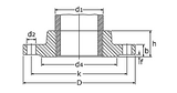 Alva Gewindeflansch  / DIN2565 / PN 6 2" verz. / EN1092-1 Typ13/B1 - 2565V50