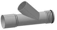 Alva G+Pipe Einfachabzweiger DN300x150/ 45Grad Muffe o.Dicht.Spitzende m.Dicht. - GPA30015045