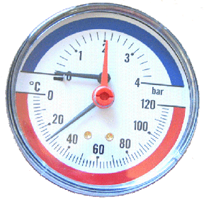 Alva Thermomanometer Standardausführung TMAX 4 1/2" ohne Logo - ALHTM80.1/2H