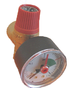 Alva Sicherheitsventilkombi. 1/2" 3bar mit Manometer - ALKSVM1/2.3