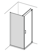 ALVA Ora Seitenw. f. Pendeltür m. Stütze 86,5-91/200cm, Chrom gl., ESG