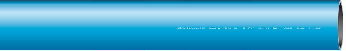 GERODUR Gerodur PE100RC TW Rohr blau 180x16.4 (12m) RCProtect SDR11 PN16   – 28685