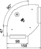 OBO Deckel für 90°-Bogen B100mm Stahl bandve rzinkt  – 6036900