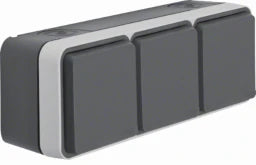 BERKER Steckd. SCHUKO 3f. waager. m. Klappd. AP , Steckkl., W.1, grau/lichtgr. matt   – 47733515