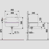 EISENBERG ABU-Plast Wand-Ausgussbecken mit Überlauf weiß   – 60.001.01..0099