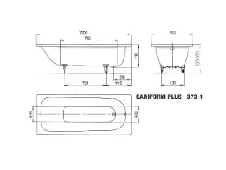 KALDEWEI Kaldewei Saniform Plus Wanne weiß 170x75  – 112600010001