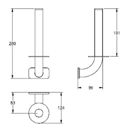 KWC AUSTRIA KWC Contina Reserverollenhalter 81x280x124mm, CNS, seidenmatt  – 2000057146