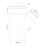 POLOPLAST PO Abzweig POLO-KAL NG DN 160/110/45Grad   – 02242