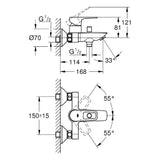 GROHE Grohe EH-Wannenbatterie BauLoop 23602_1 Wandmontage eigensicher chrom   – 23 602 001