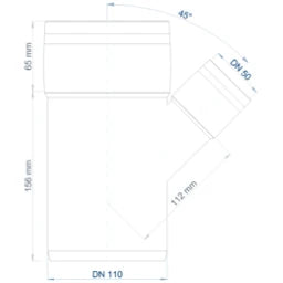 POLOPLAST PO Abzweig POLO-KAL XS DN 110/50/45Grad  – 102224